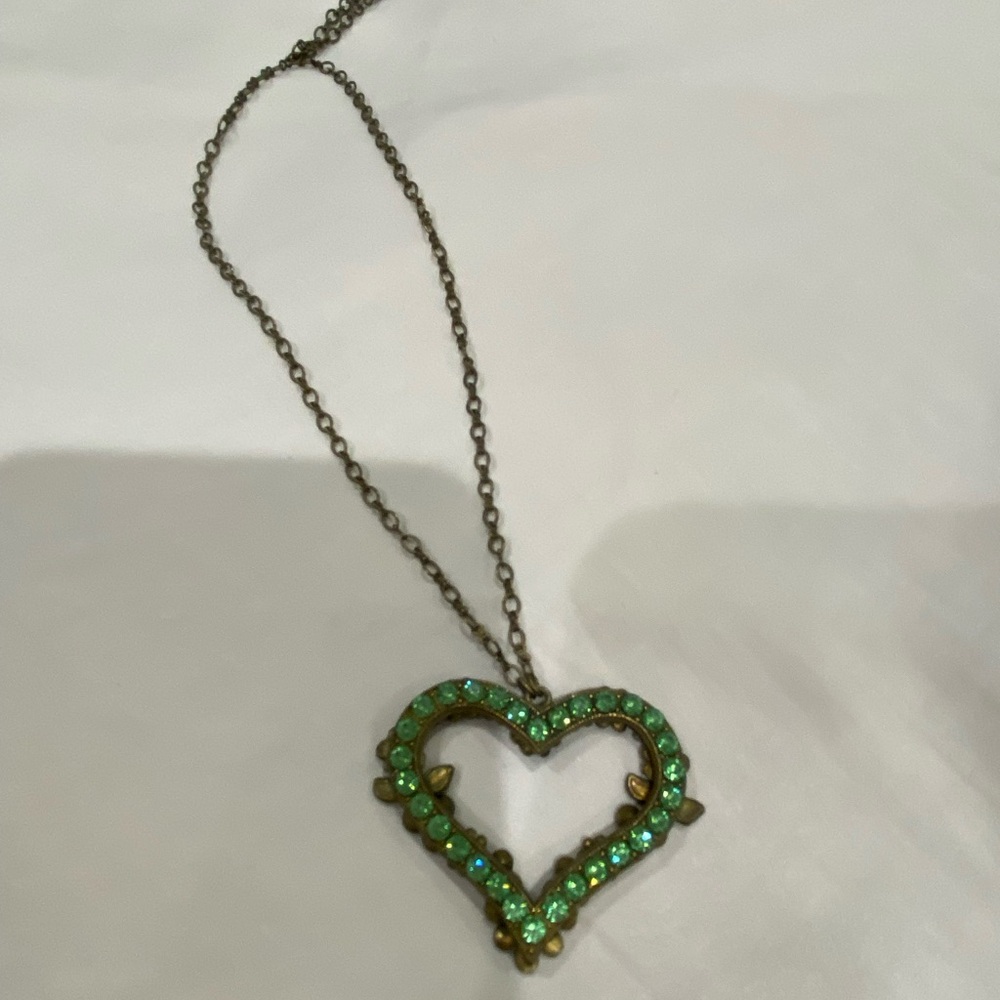 Green Heart Pendant Necklace
